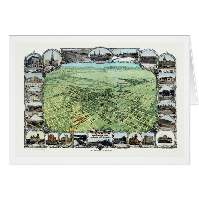 Bakersfield, carte panoramique de CA - 1901 (Devant horizontal)