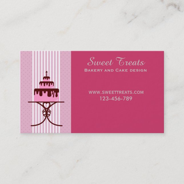 Bakery and cake design, Sweet Treats Business Card (Front)