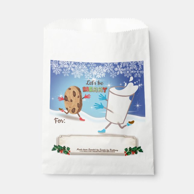Bakery bags Christmas cookies milk personalized (Front)