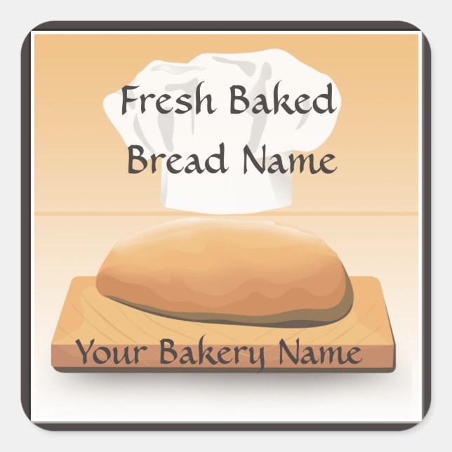Bakery Baked Bread Label Sticker (Front)