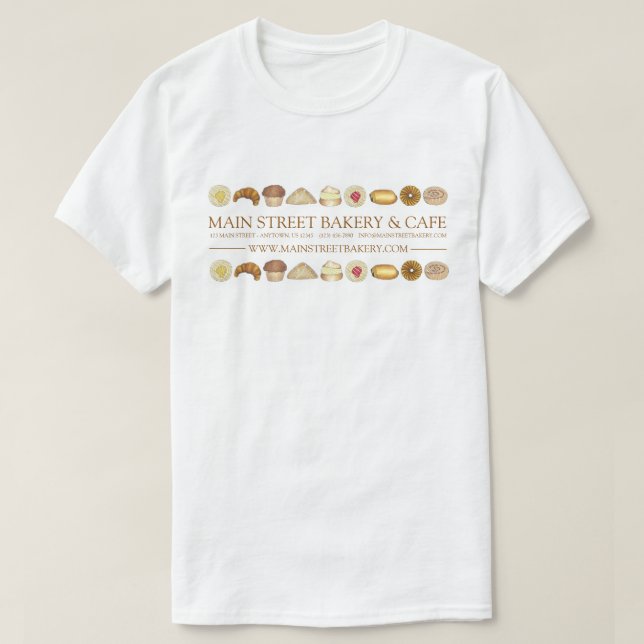 Bakery Baked Goods Croissant Doughnut Muffin Pastr T-Shirt (Design Front)