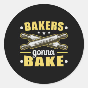 Bakery Baker Bake Bread Cake Baking Gift Idea Classic Round Sticker