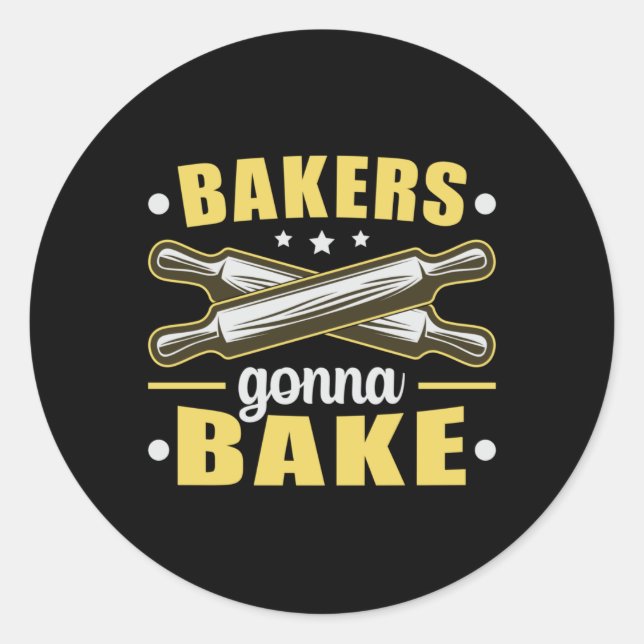 Bakery Baker Bake Bread Cake Baking Gift Idea Classic Round Sticker (Front)