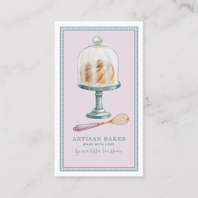 Bakery Baker Pastry Chef Watercolor  Business Card (Front)