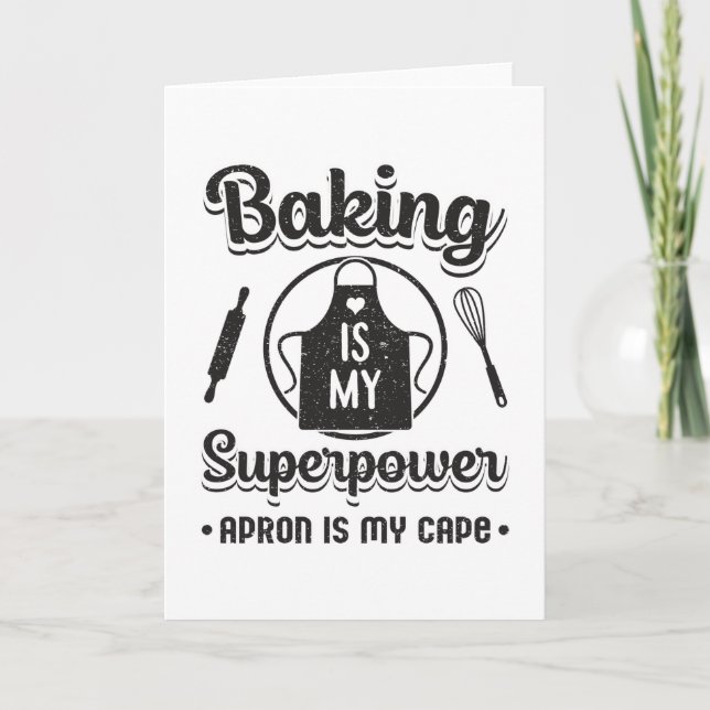 Bakery Baking Baker Superpower Cake Funny Gift Card (Front)