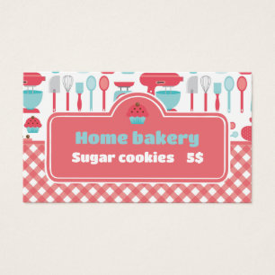 Bakery Baking Utensils Red Gingham Price Tag