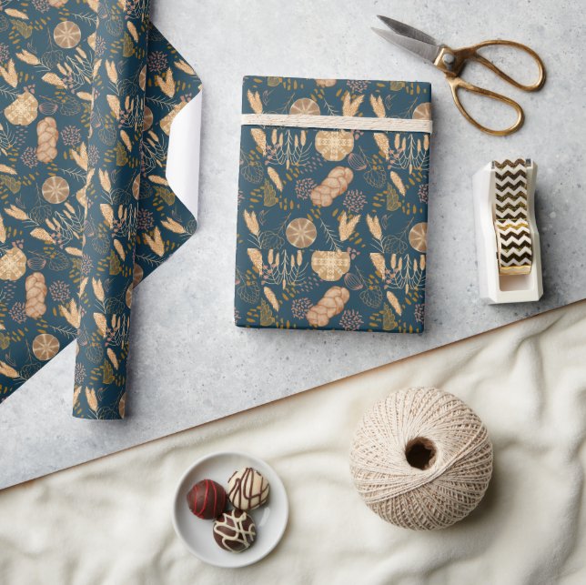 Bakery Bliss: Artisan Bread & Barley, Teal Wrapping Paper (Crafts)