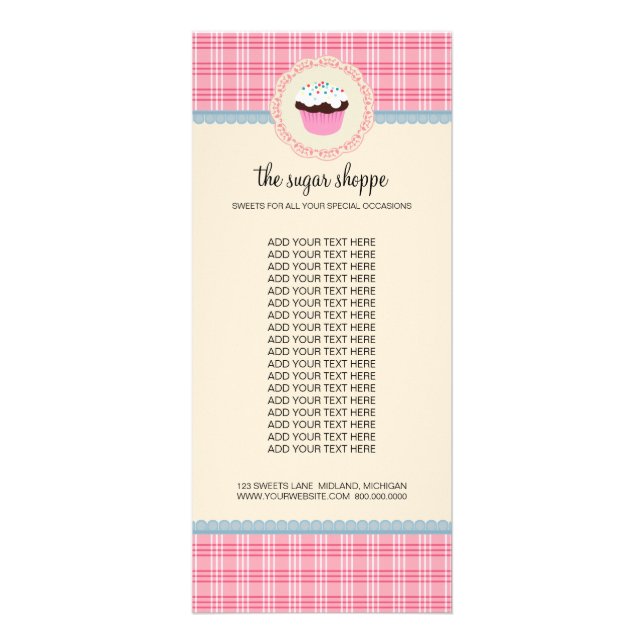 Bakery Boutique Product Rack Cards (Front)