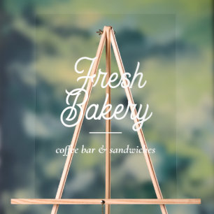 Bakery Branding Business Script Window Glass Acrylic Sign