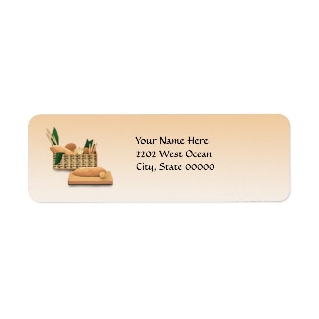 Bakery Bread Basket Return Address Label (Front)