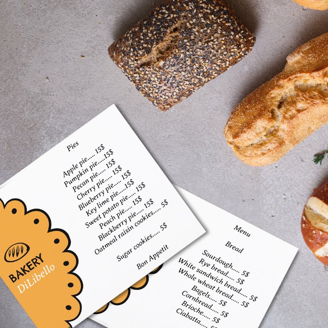 Bakery Bread Illustrations Menu & Price List (Creator Uploaded)