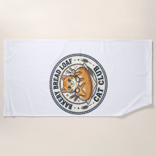 Bakery Bread Loaf Cat Cat Mom Gift Idea - Bakery B Beach Towel