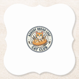 Bakery Bread Loaf Cat Cat Mom Gift Idea - Bakery B Paper Coaster