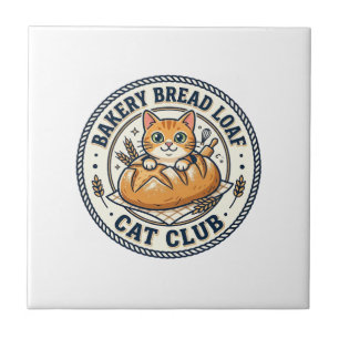 Bakery Bread Loaf Cat Cat Mom Gift Idea - Bakery B Tile