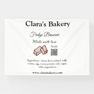 Bakery brownie add ingredients made with love q r  banner