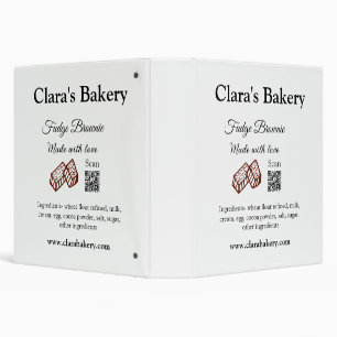 Bakery brownie add ingredients made with love q r  binder