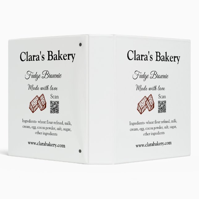 Bakery brownie add ingredients made with love q r  binder (Background)