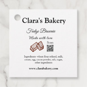 Bakery brownie add ingredients made with love q r favour tags