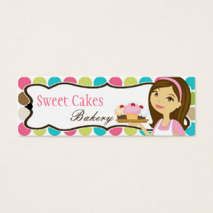Bakery Brunette Baker Cup Product Hang Tag Label