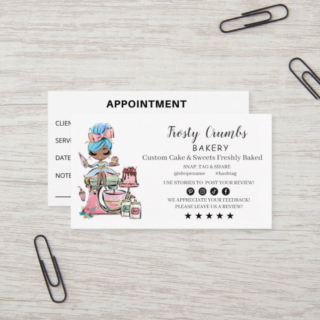 Bakery Business  APPOINTMENT Business Card (Front/Back In Situ)