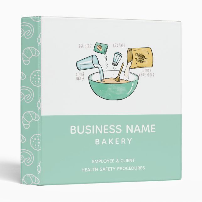 Bakery Business Bread Recipe Safety Procedure Binder (Front/Spine)