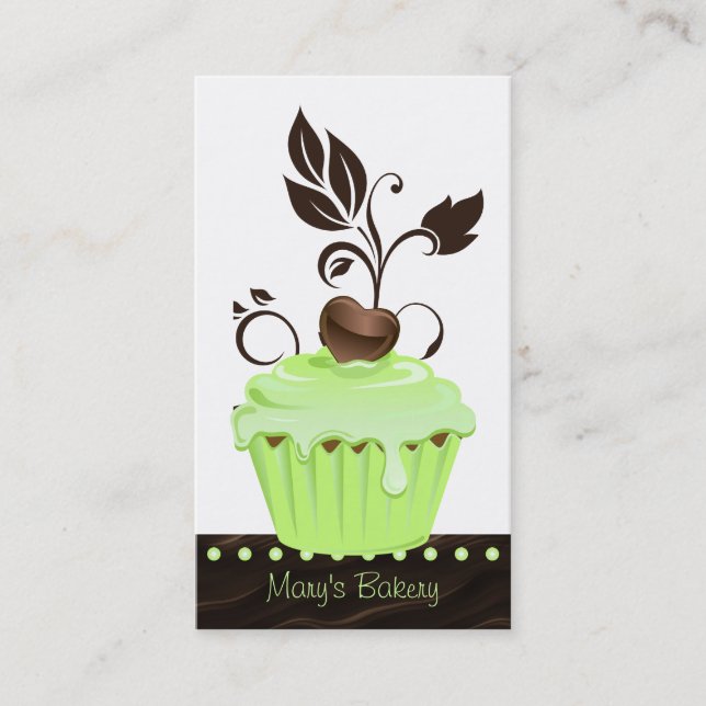 Bakery Business Card cute cupcake mint chocolate 2 (Front)