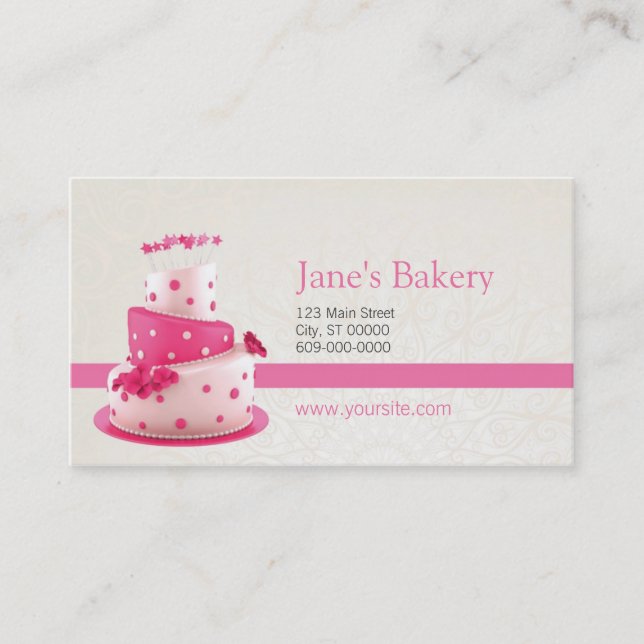 Bakery Business Card Pink (Front)