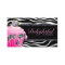 Bakery Business Card Zebra Pink Cupcake Silver