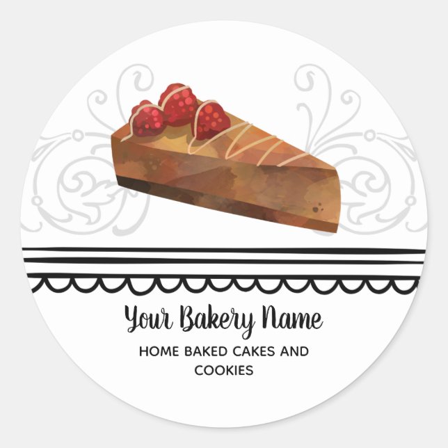 Bakery Business Dessert Packaging Product Classic Round Sticker (Front)