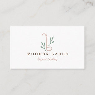 Bakery Business Ladle & Natural Floral Logo Card
