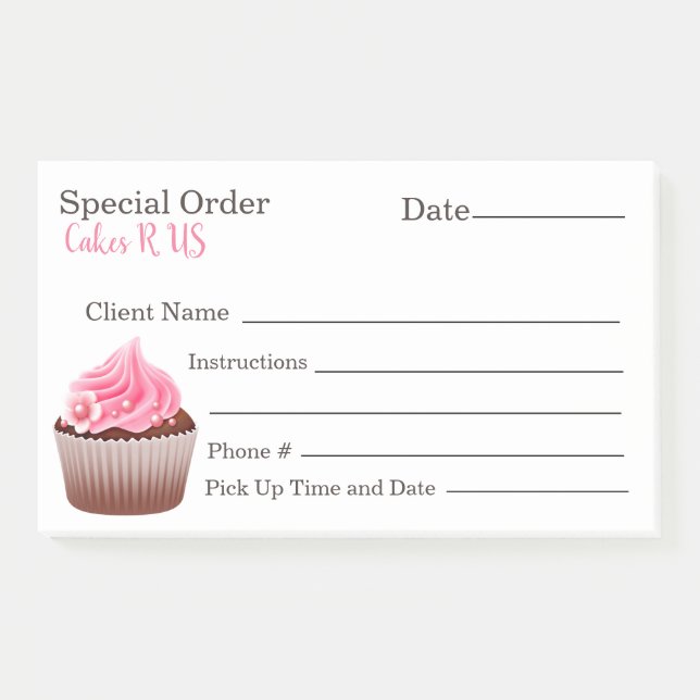 Bakery Business Special Order Note Pad (Front)