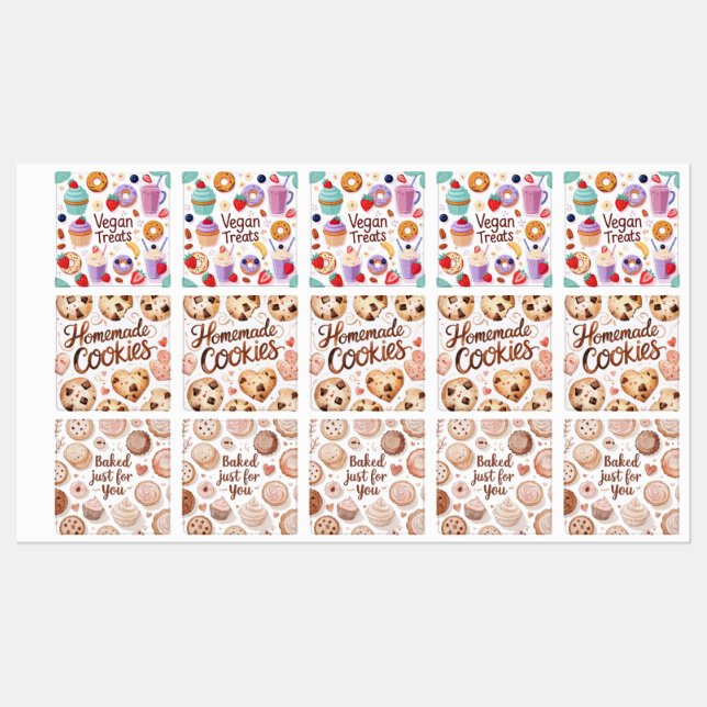 Bakery business themed stickers (Feuille)