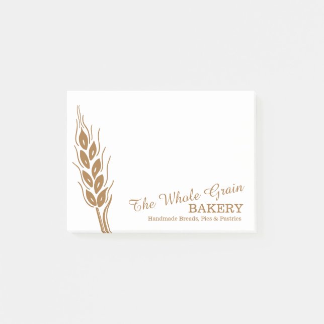 Bakery business wheat germ post it notes (Front)