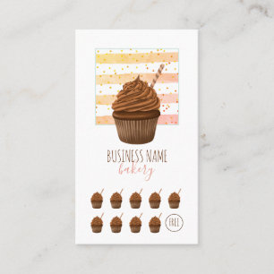 Bakery Cafe Cupcake Baker Pastry Chef Caterer Loya Loyalty Card