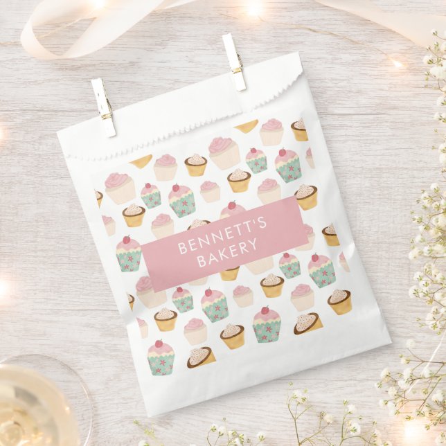 Bakery Cafe Cupcake Business Takeaway Favour Bag (Clipped)