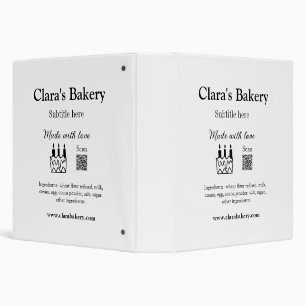 Bakery cake add ingredients made with love q r  binder