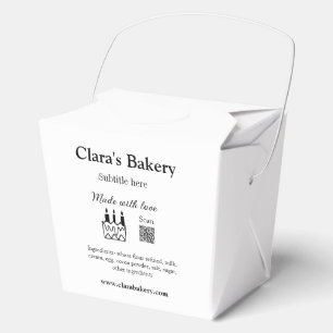 Bakery cake add ingredients made with love q r favor box
