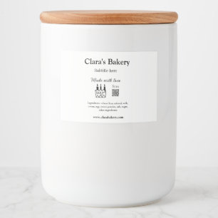 Bakery cake add ingredients made with love q r food label