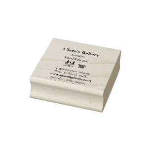 Bakery cake add ingredients made with love q r  rubber stamp
