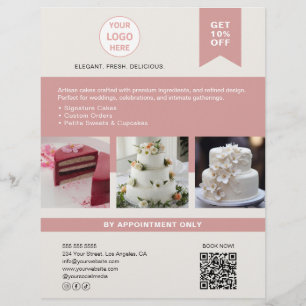 Bakery Cake Custom Logo Business Flyer