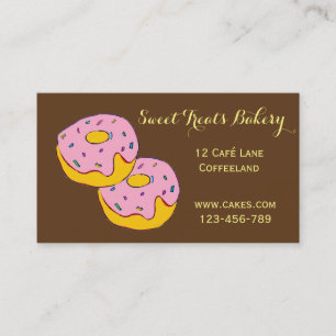 Bakery cake cute icing doughnut business card