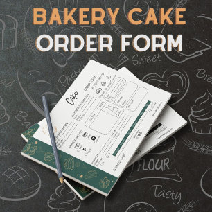 Bakery Cake Order Form Small Business Delivery Notepad