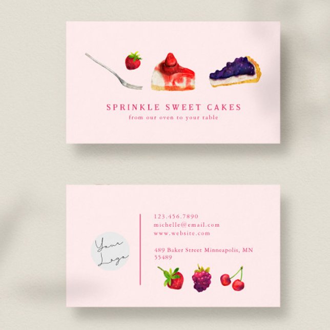 Bakery Cake Shop Tart Business Card (Creator Uploaded)
