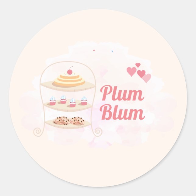 Bakery Cake & Sweets Customize Classic Round Sticker (Front)