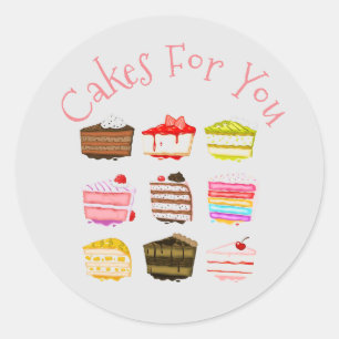 Bakery cakes design Gift business branding Classic Round Sticker