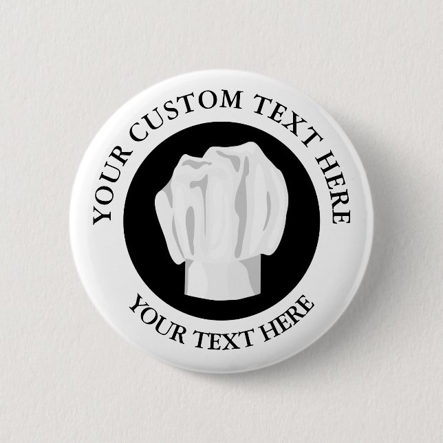 Bakery Chef Hat Custom Text Logo Icon 2 Inch Round Button (Front)