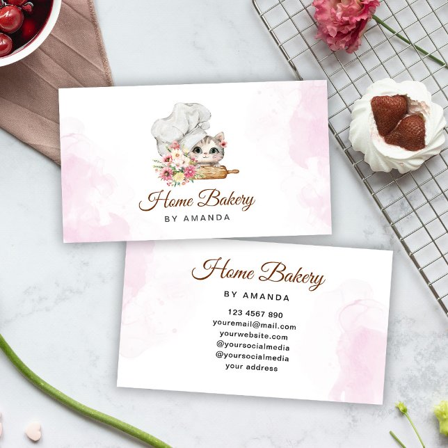 Bakery Chef Kitten Business Card (Creator Uploaded)