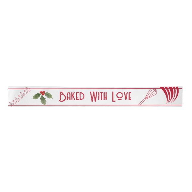 Bakery Christmas White Ribbon Satin Ribbon (Front)