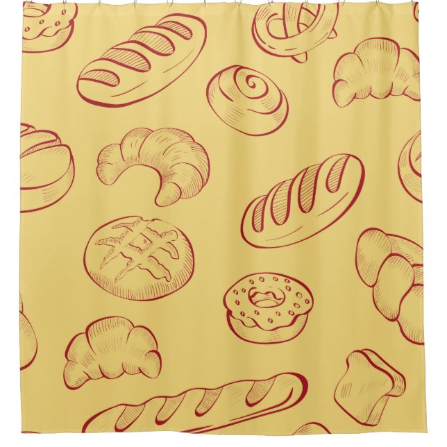 Bakery,  croissant,  food vintage seamless pattern (Front)
