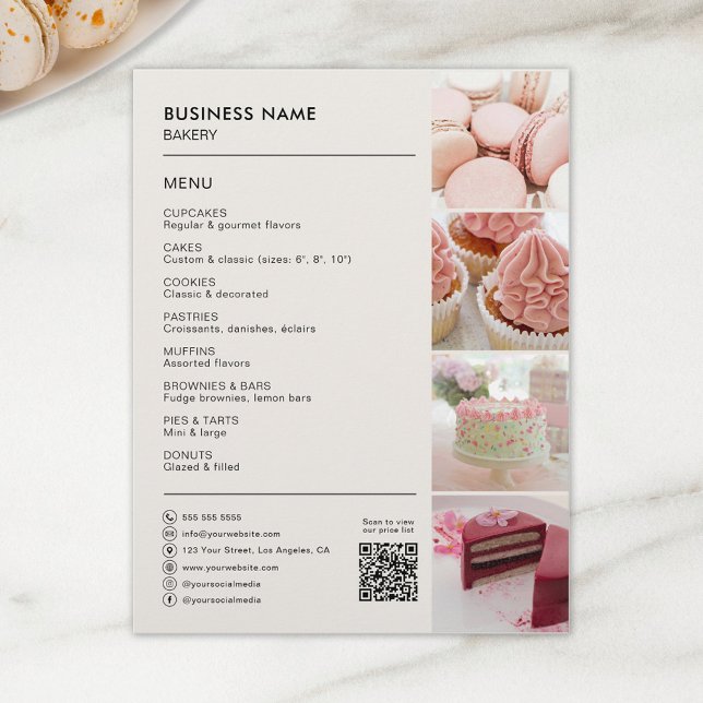 Bakery Cupcake Cake Shop Menu Business  (Bakery Cupcake Cake Shop Create Your Own Menu Business Flyer by MINTIC DESIGN STUDIO)